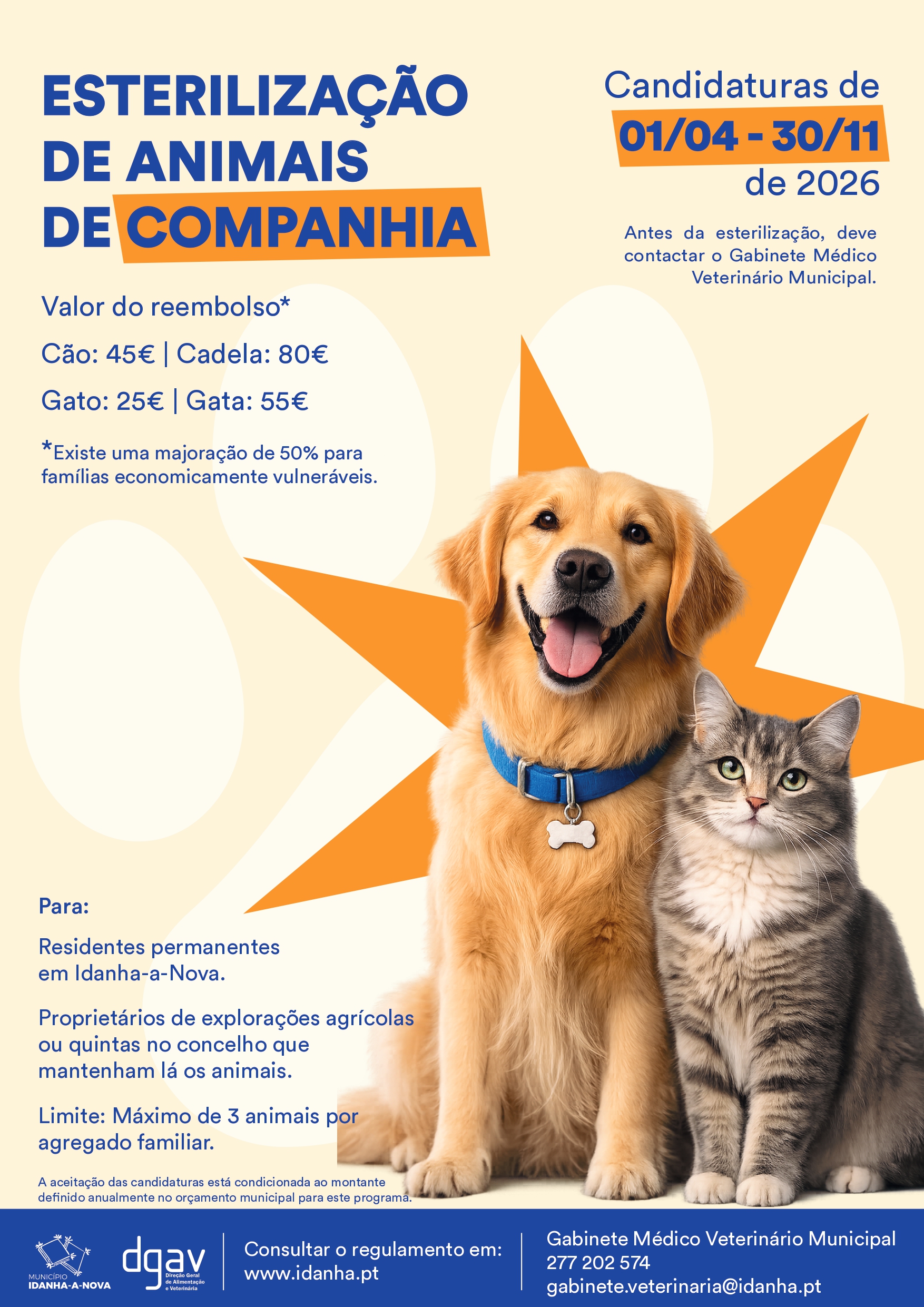 Cartaz Esterilização Animais de Companhia