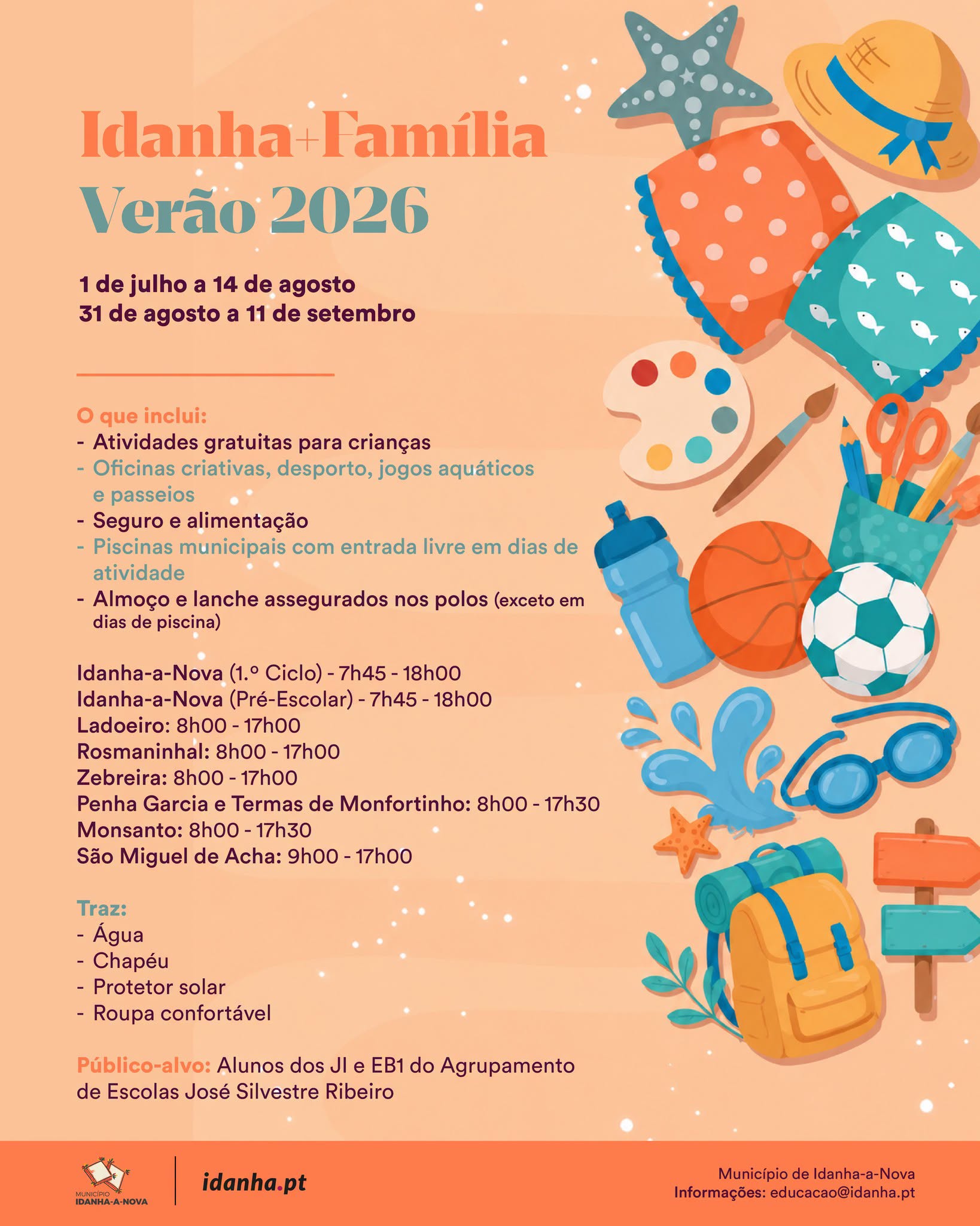 Programa “Idanha+Família Verão 2026” Assegura Apoio Aos Pais E Atividades Gratuitas Para Crianças Em Todo O Concelho